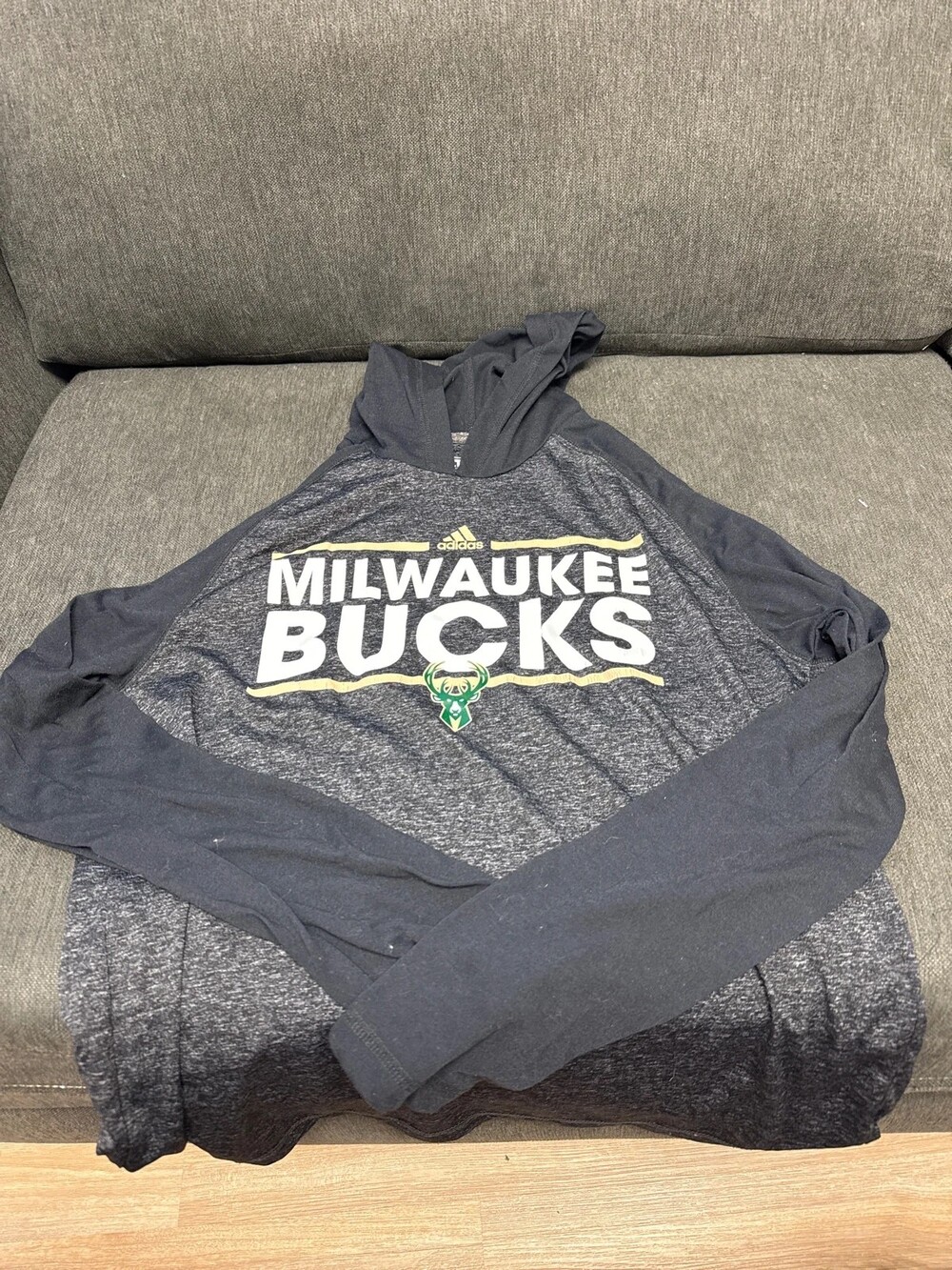 Milwaukee Bucks Adidas Hooded long sleeve T